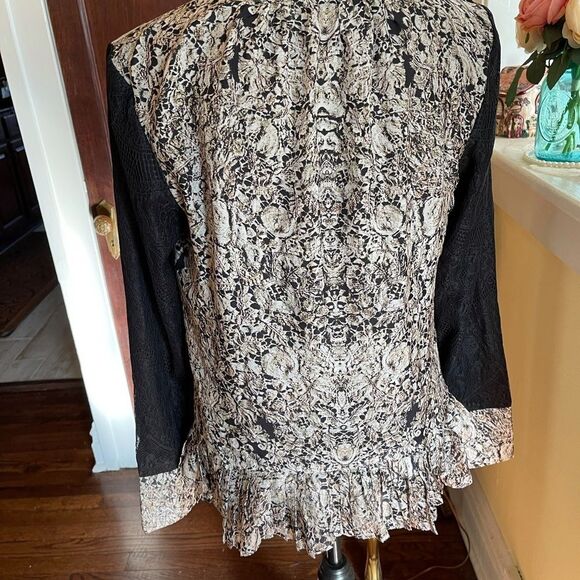 *SILK* Sz 10 Magaschoni Tapestry Lace Print Top EUC - Picture 12 of 14